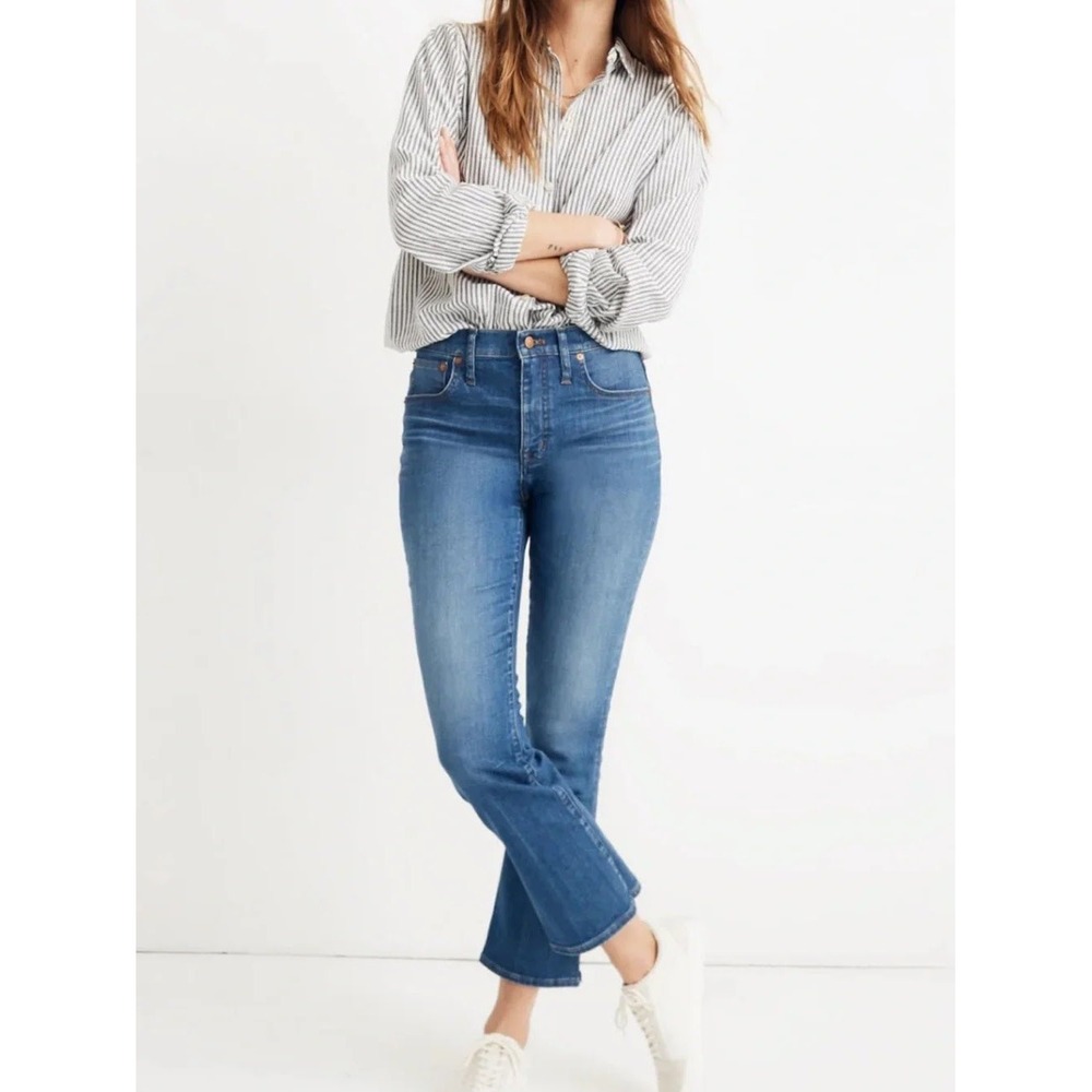 Madewell Cali Demi-Boot Jeans High Rise Medium Wash Blue Size 27 Stretch Denim
